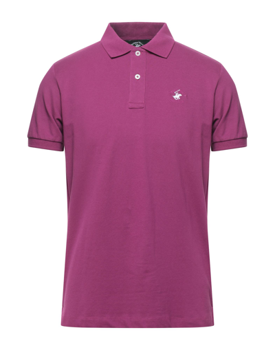 Shop Beverly Hills Polo Club Man Polo Shirt Mauve Size S Cotton, Elastane In Purple