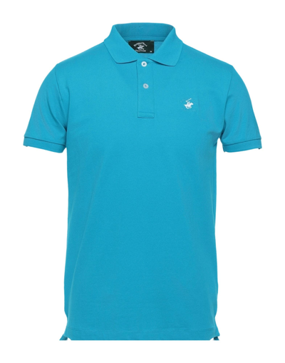 Shop Beverly Hills Polo Club Man Polo Shirt Turquoise Size S Cotton, Elastane In Blue