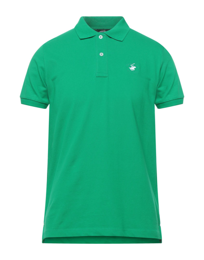 Shop Beverly Hills Polo Club Man Polo Shirt Green Size S Cotton, Elastane