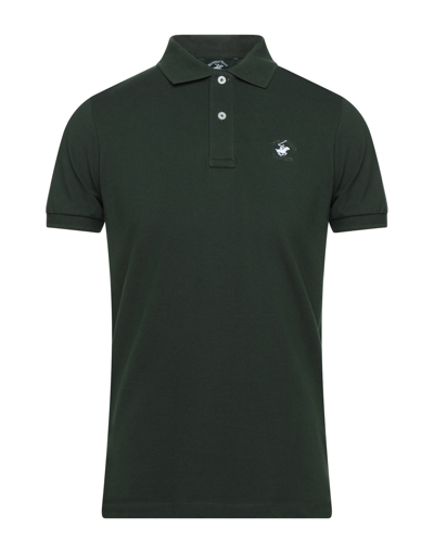 Shop Beverly Hills Polo Club Man Polo Shirt Military Green Size S Cotton, Elastane