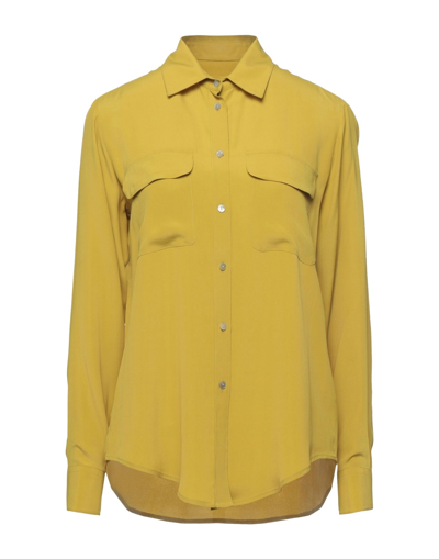 Shop Camicettasnob Woman Shirt Ocher Size 8 Acetate, Silk In Yellow