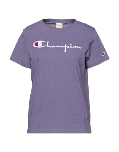 Shop Champion Woman T-shirt Light Purple Size Xs Cotton