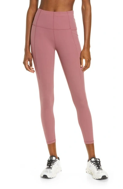 Shop Sweaty Betty Supersoft Pocket 7/8 Leggings In Plum Pink