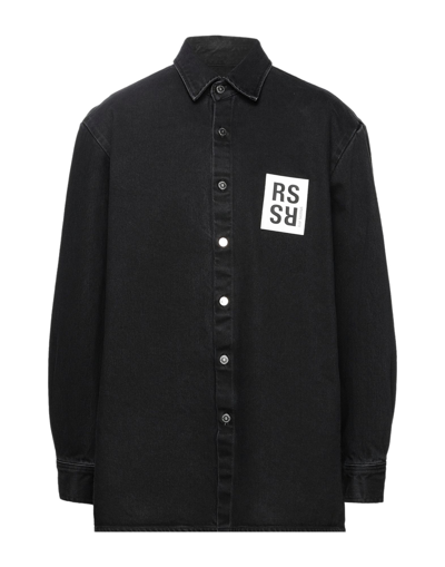 Shop Raf Simons Denim Shirts In Black