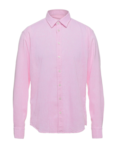 Shop Bastoncino Man Shirt Pink Size 15 ½ Linen, Cotton