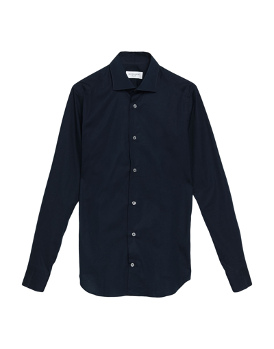 Shop Mastricamiciai Man Shirt Midnight Blue Size 15 ¾ Cotton, Elastane