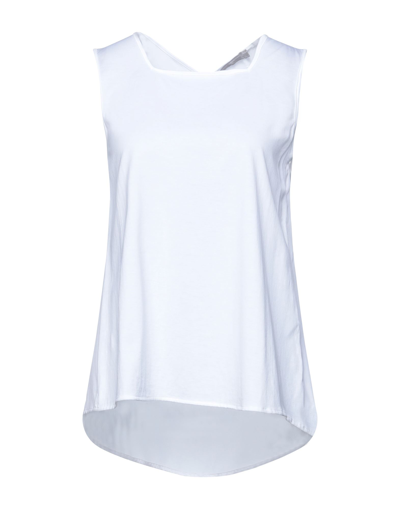 Shop High Woman Top White Size M Cotton, Silk