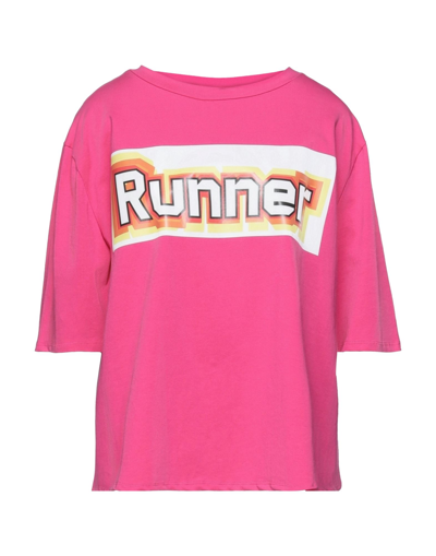 Shop Dixie Woman T-shirt Fuchsia Size M Cotton In Pink