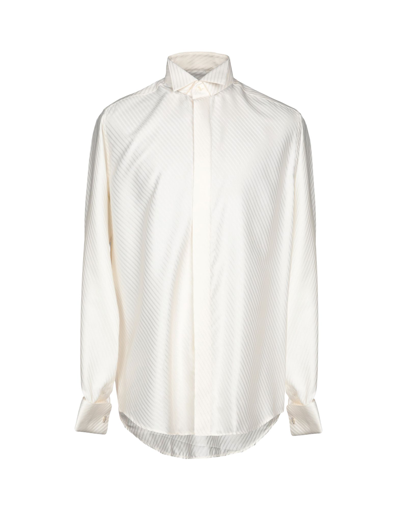 Shop Pal Zileri Cerimonia Shirts In Ivory