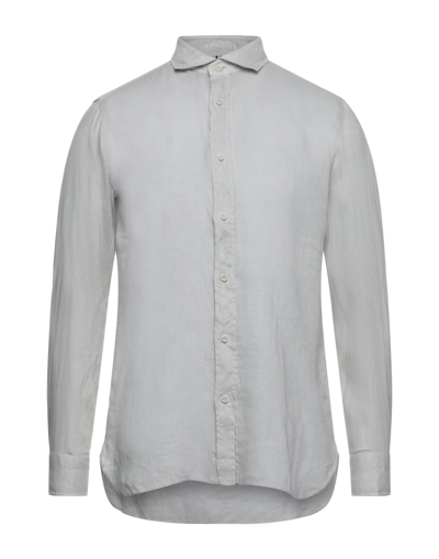 Shop Luigi Borrelli Napoli Man Shirt Light Grey Size Xl Linen
