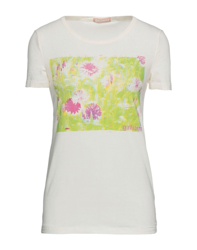 Shop Galliano T-shirts In Ivory