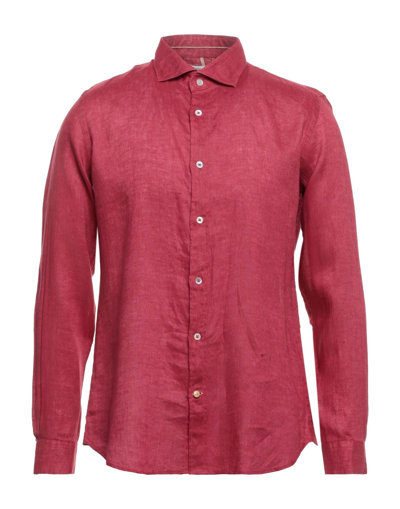 Shop Alley Docks 963 Man Shirt Red Size S Linen