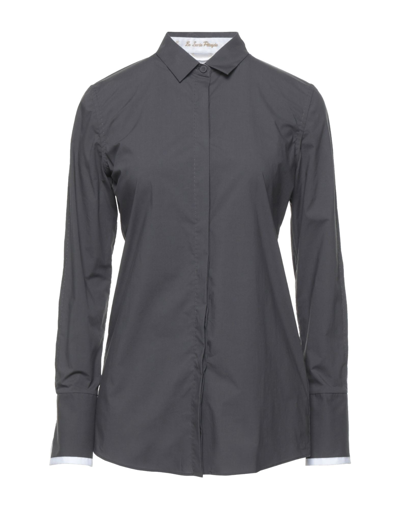 Shop Le Sarte Pettegole Woman Shirt Steel Grey Size 12 Cotton, Elastane