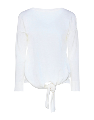 Shop Fabiana Filippi Woman Sweater Ivory Size 6 Virgin Wool, Cotton, Cashmere, Ecobrass In White