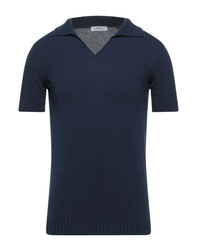 Shop Alpha Studio Man Sweater Midnight Blue Size 40 Cotton, Polyamide