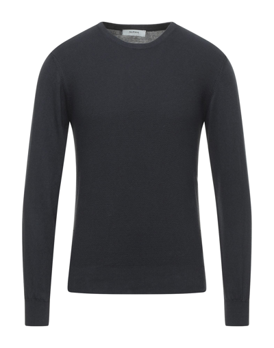 Shop Alpha Studio Man Sweater Steel Grey Size 3xl Cotton
