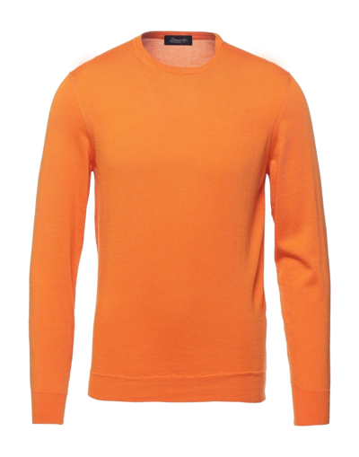 Shop Drumohr Man Sweater Orange Size 40 Silk, Cotton