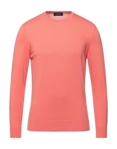 Shop Drumohr Man Sweater Salmon Pink Size 42 Silk, Cotton