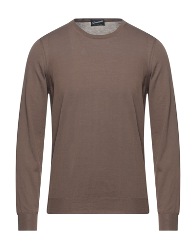 Shop Drumohr Man Sweater Brown Size 42 Cotton