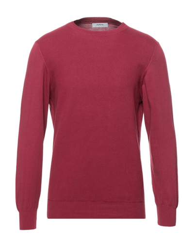 Shop Alpha Studio Man Sweater Garnet Size Xxl Cotton In Red