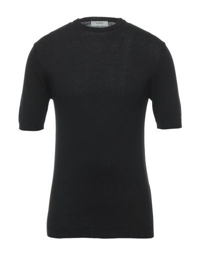 Shop Alpha Studio Man Sweater Black Size Xxl Cotton