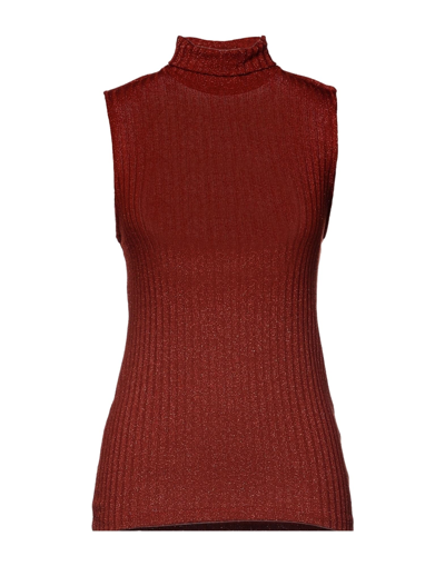 Shop Souvenir Woman Turtleneck Rust Size M Viscose, Polyester, Rubber, Polyamide In Red
