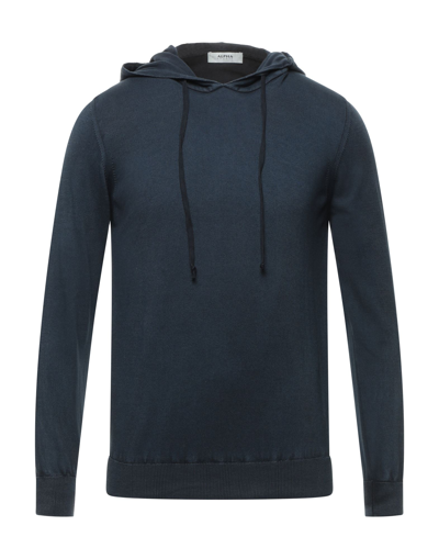 Shop Alpha Studio Man Sweater Midnight Blue Size 44 Cotton In Dark Blue