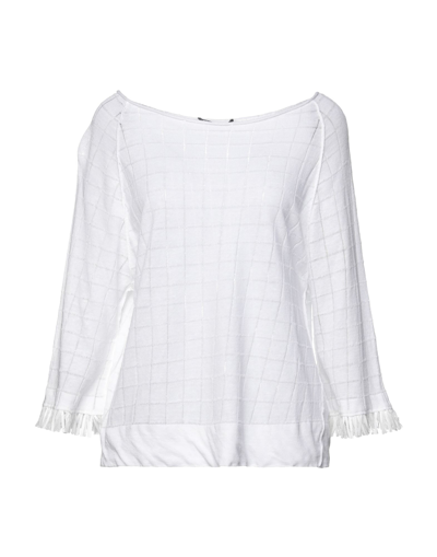 Shop Tortona 21 Woman Sweater White Size S Linen, Cotton