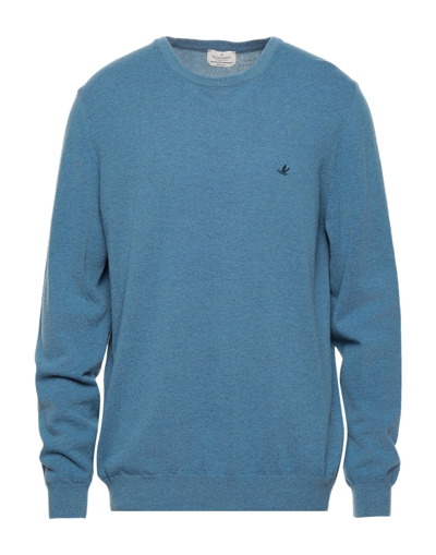 Shop Brooksfield Man Sweater Pastel Blue Size 46 Wool, Polyamide