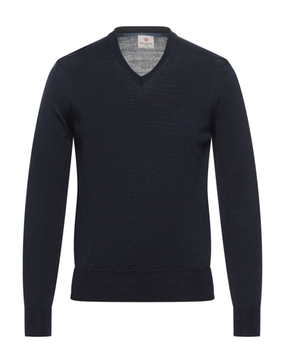 Shop Bagutta Man Sweater Midnight Blue Size M Merino Wool, Acrylic In Dark Blue