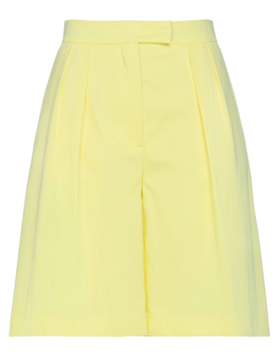 Msgm Woman Shorts & Bermuda Shorts Yellow Size 2 Cotton In Yellow