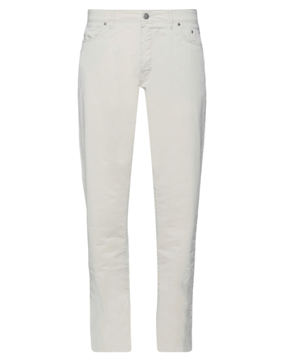 Shop Siviglia White Man Pants Beige Size 29 Cotton, Elastane