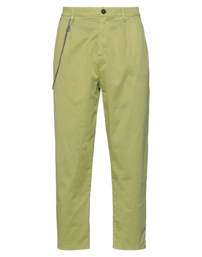 Shop Berna Man Pants Acid Green Size 28 Cotton, Elastane