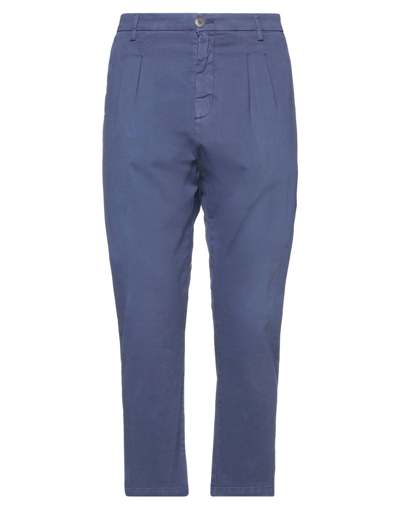 Shop Aglini Man Pants Midnight Blue Size 35 Cotton, Elastane
