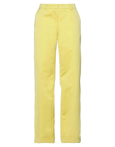 Shop Mauro Grifoni Grifoni Woman Pants Yellow Size 4 Cotton, Elastane
