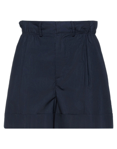 Jucca Woman Shorts & Bermuda Shorts Midnight Blue Size 10 Cotton In Blue