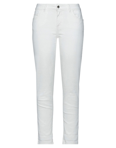 Shop Liu •jo Woman Pants White Size 24 Cotton, Elastane