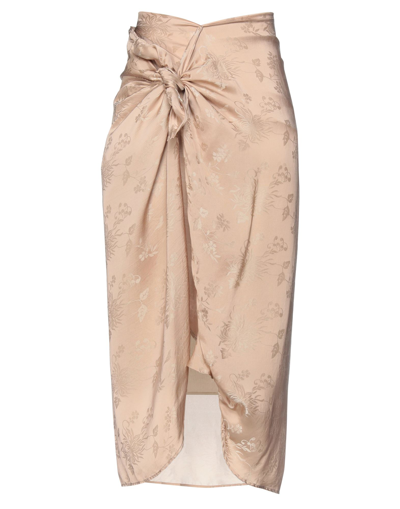 Shop Fabiana Filippi Woman Midi Skirt Light Brown Size 6 Viscose, Silk In Beige