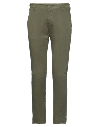 Shop Entre Amis Man Pants Military Green Size 40 Cotton, Elastane