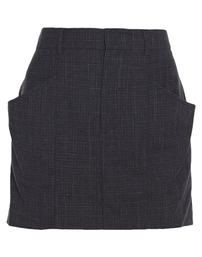 Shop Isabel Marant Étoile Marant Étoile Woman Mini Skirt Steel Grey Size 4 Virgin Wool, Cotton, Linen, Elastane