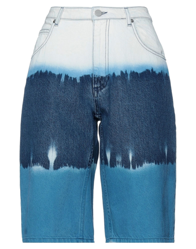 Alberta Ferretti Woman Denim Shorts Blue Size 0 Cotton In Blue