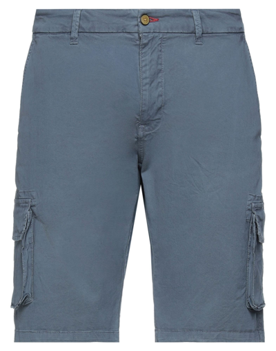 Shop Impure Man Shorts & Bermuda Shorts Slate Blue Size 38 Cotton, Elastane