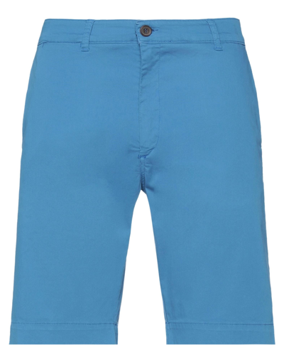 Shop Barbour Man Shorts & Bermuda Shorts Azure Size 28 Cotton, Elastane In Blue