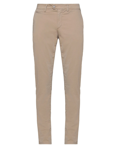 Shop Teleria Zed Man Pants Khaki Size 44 Cotton, Elastane In Beige