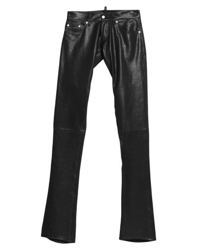 Shop Dsquared2 Man Pants Black Size 32 Ovine Leather