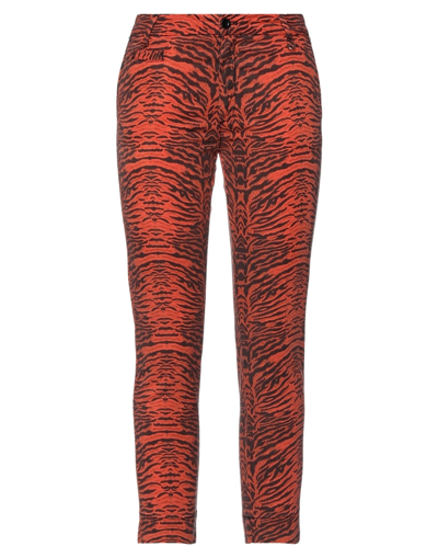 Shop Mason's Woman Cropped Pants Red Size 4 Lyocell, Lycra