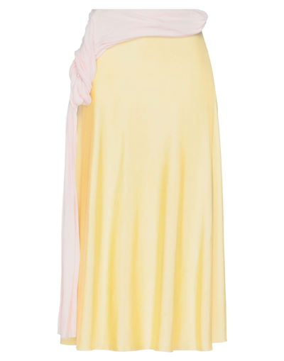 Shop Esteban Cortazar Midi Skirts In Yellow