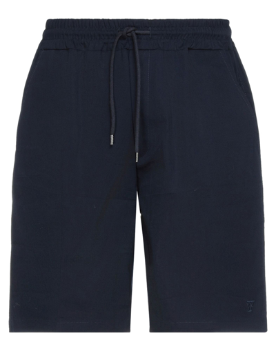 Shop Woc Writing On Cover Man Shorts & Bermuda Shorts Midnight Blue Size L Cotton, Elastane