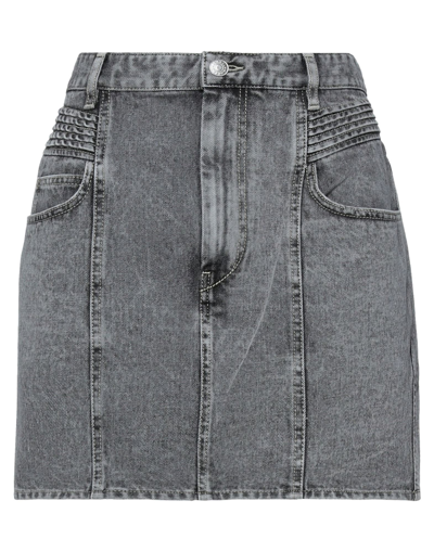 Shop Isabel Marant Étoile Woman Denim Skirt Grey Size 2 Cotton
