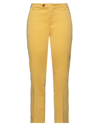 Shop Bonheur Woman Pants Ocher Size 30 Cotton, Elastane In Yellow